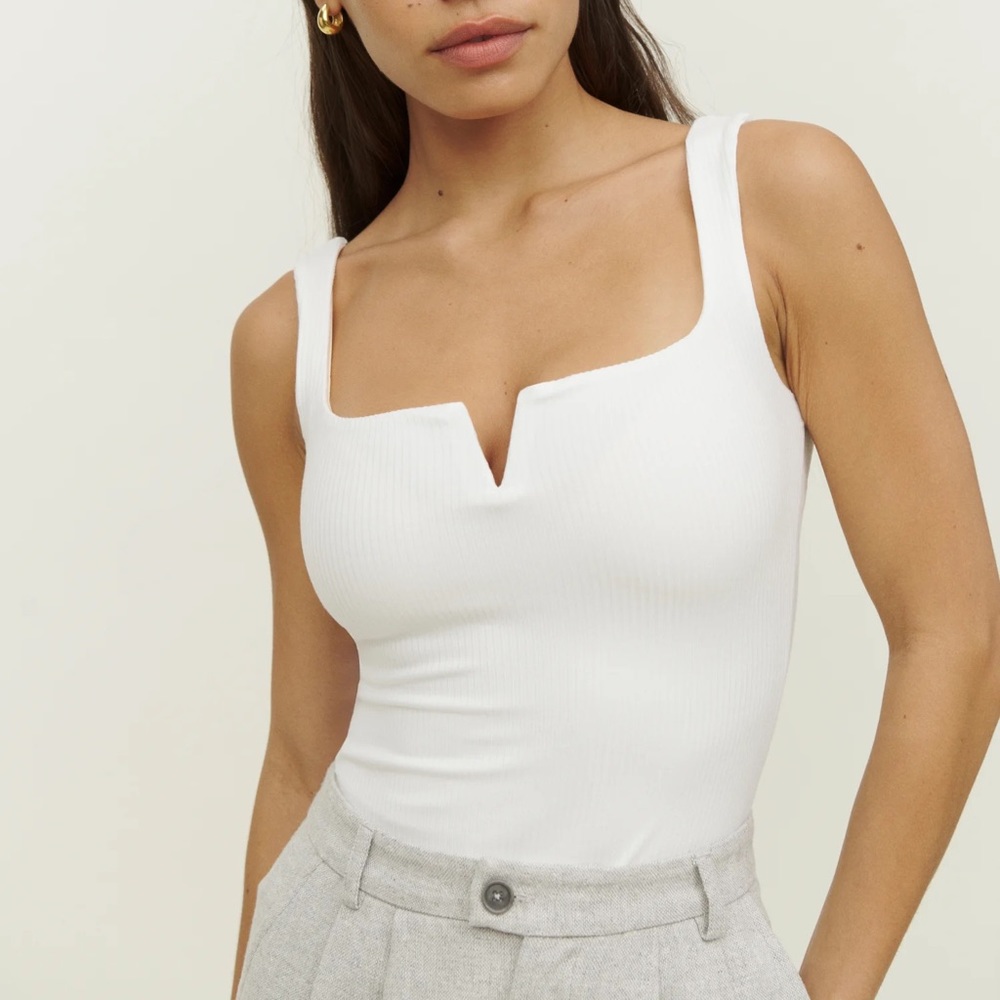 Reformation Ossie Knit Tank | White | Size Medium